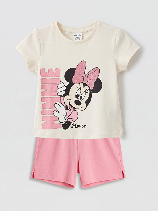 LCW baby Minnie Mouse Printed Baby Girls' Shorts Set