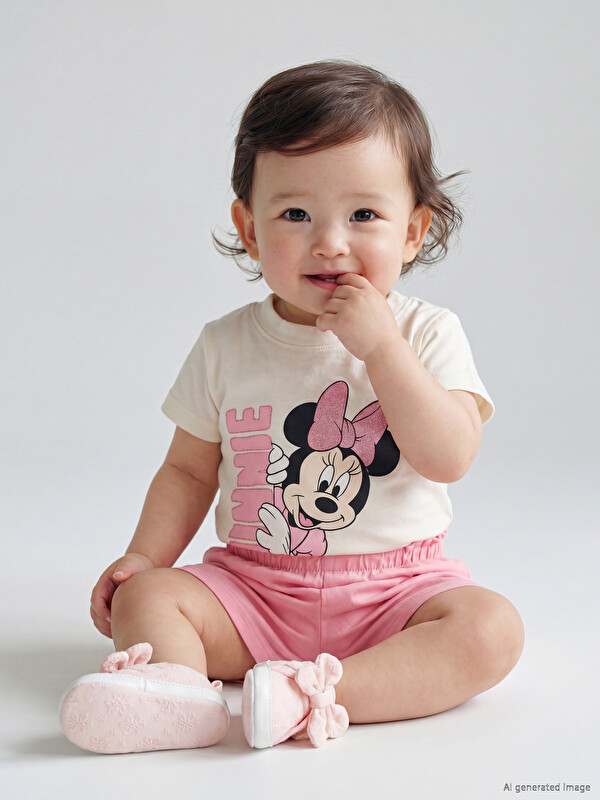 LCW baby Minnie Mouse Bedrucktes Baby-Mädchen-Shorts-Set