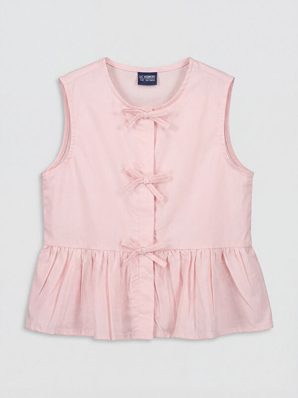 LCW Kids Bow Detailed Poplin Girls' Shirt