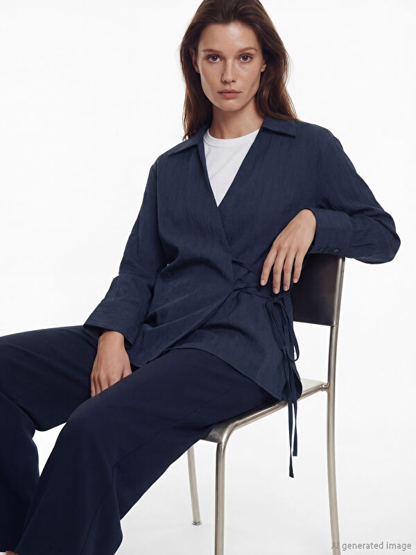 LCW Modest Kruvaze Yaka Modal Karışımlı Kadın Kimono