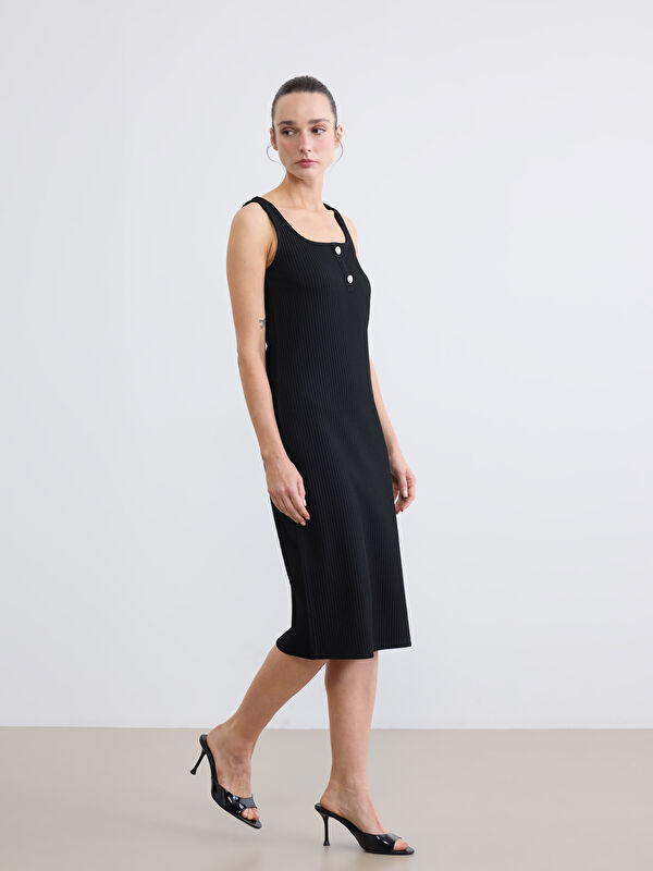 LCW EVERYDAY U Yaka Fitilli Bodycon Elbise