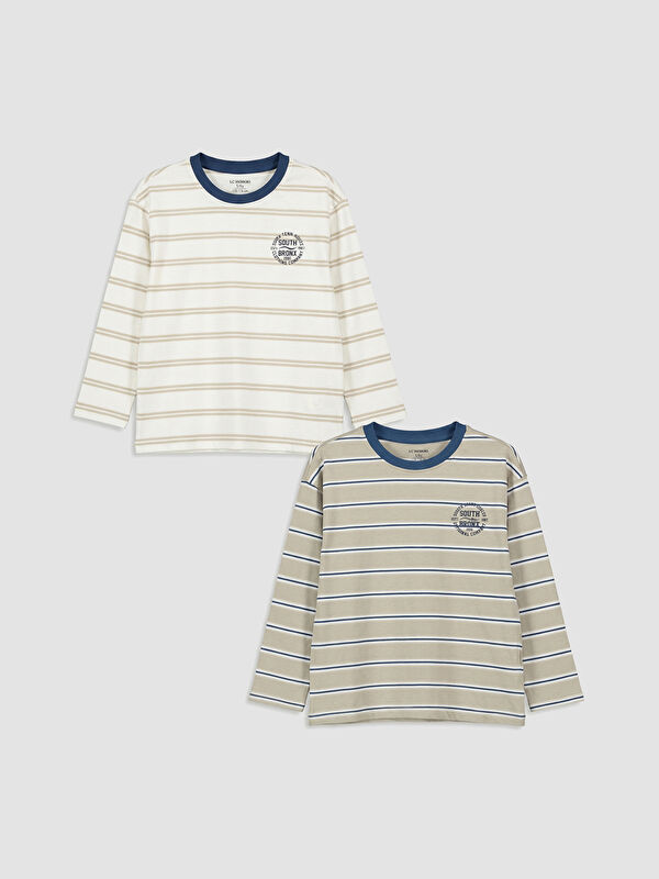 LCW Kids Boys' Crew Neck Striped T-Shirt 2-Pack