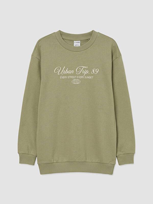 LCW Kids Bisiklet Yaka Baskılı Erkek Çocuk Sweatshirt