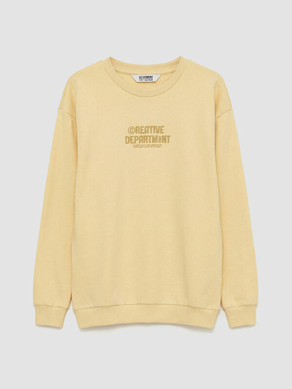 LCW Kids Bisiklet Yaka Baskılı Erkek Çocuk Sweatshirt