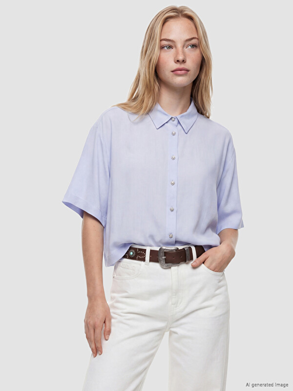 XSIDE Woman Blue Shirt