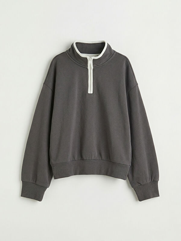LCW Kids Dik Yaka Kız Çocuk Sweatshirt