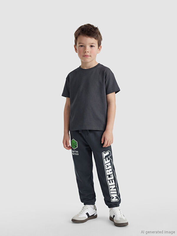 LCW Kids Minecraft Baskılı Erkek Çocuk Jogger Eşofman Altı