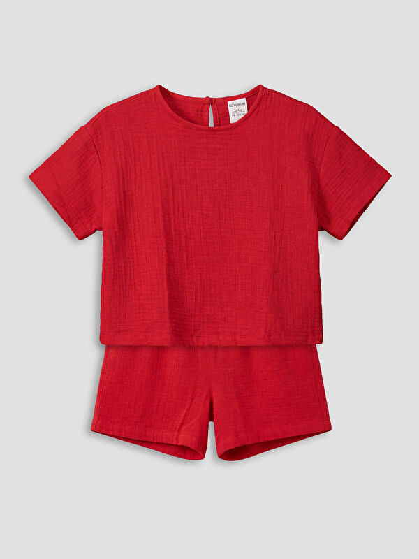 LCW Kids Cotton Girls' Baby T-Shirt and Shorts 2 Pack