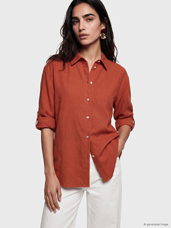 LCW Vision Oversize %100 Cotton Women's Shirt