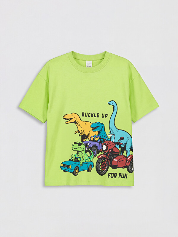 LCW baby Crew Neck Printed Boys' T-Shirt