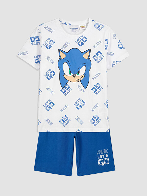 LCW Kids Boy White Shortie Pyjama Set