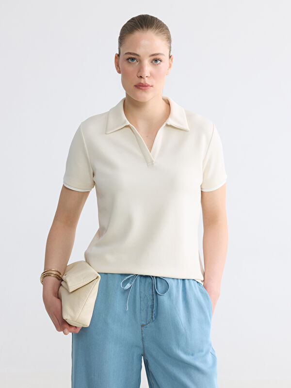 LCW Comfort Polo Yaka Kadın Tişört