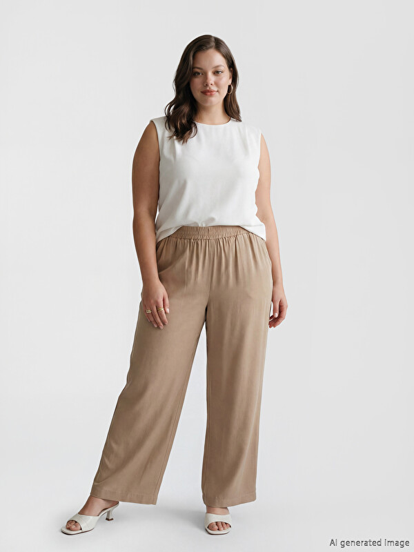 LCW Vision Wide Leg Loose Fit Women's Trousers