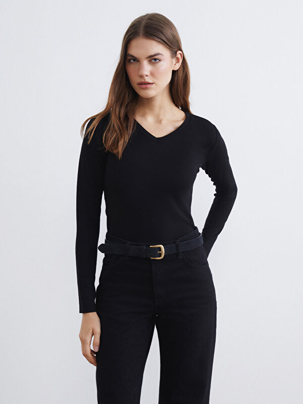 LCWAIKIKI Basic V Yaka Kadın Body