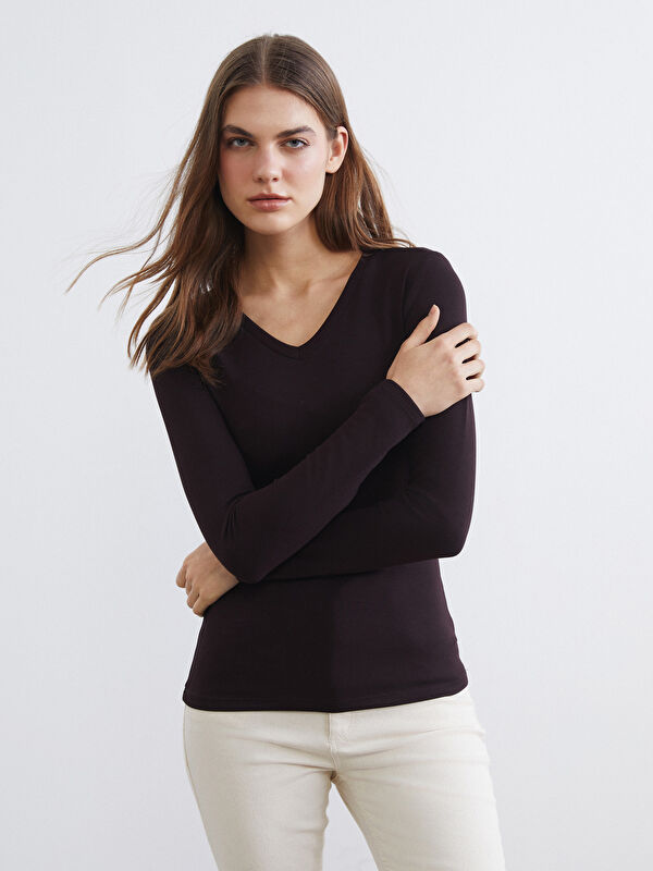 LCWAIKIKI Basic V Yaka Kadın Body