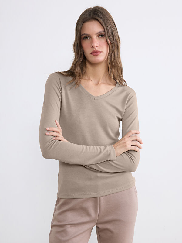 LCWAIKIKI Basic V Yaka Kadın Body