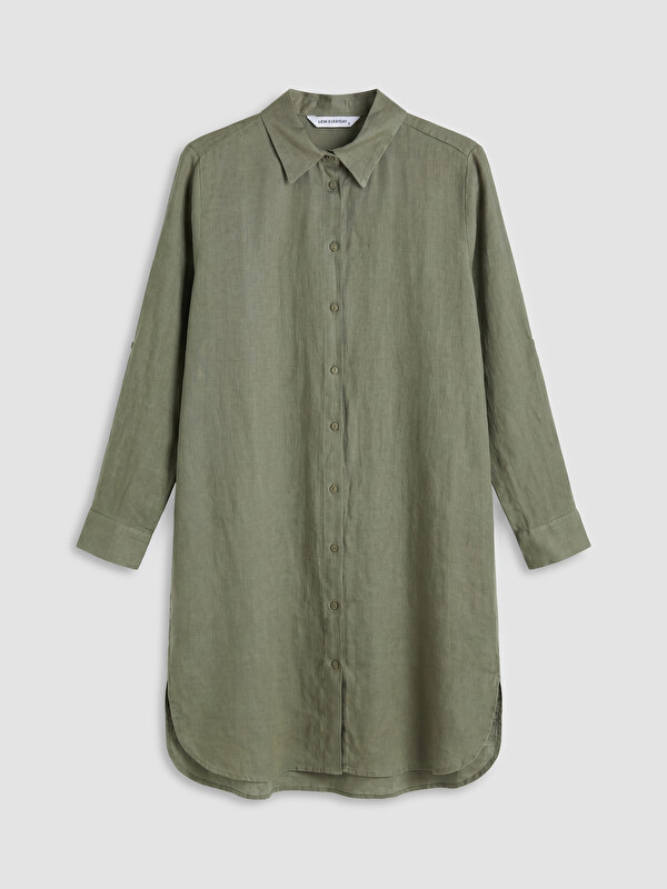 LCW EVERYDAY Oversize %100 Keten Kadın Gömlek Tunik