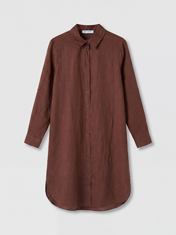 LCW EVERYDAY Oversize %100 Keten Kadın Gömlek Tunik