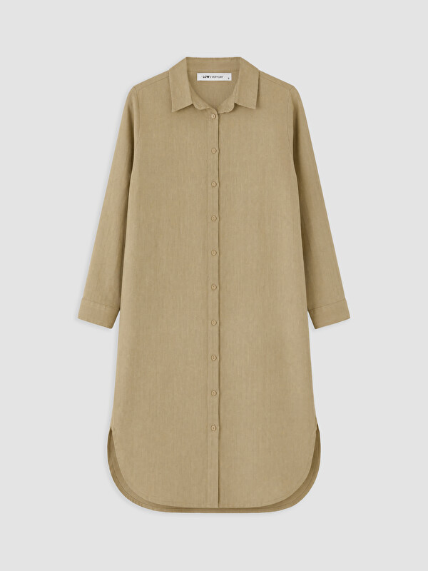 LCW EVERYDAY Oversize %100 Keten Kadın Gömlek Tunik