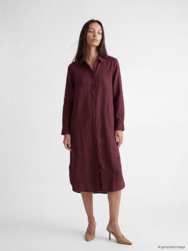 LCW EVERYDAY Oversize %100 Keten Kadın Gömlek Tunik