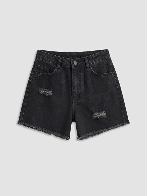 LCW Kids Yırtık Detaylı Kız Çocuk Jean Şort