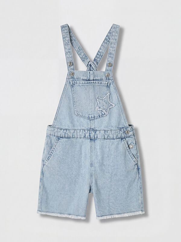 LCW Kids Kız Çocuk Jean Şort Salopet