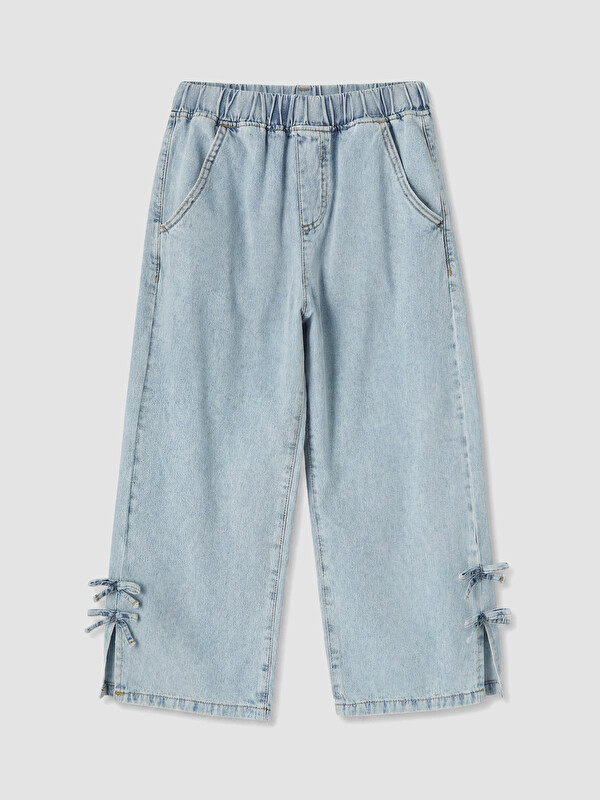 LCW Kids Fiyonk Detaylı Kız Çocuk Jean Kapri