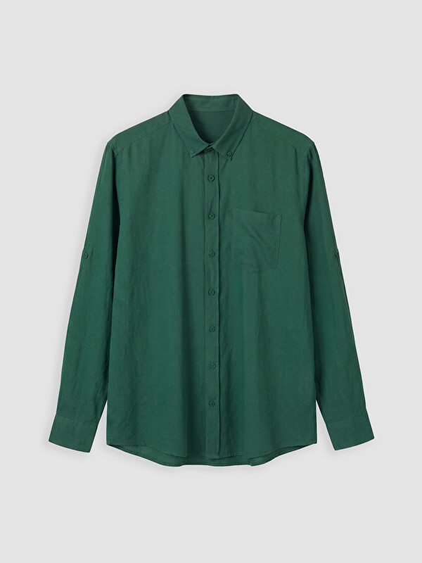 LCWAIKIKI Classic Regular Fit Linen Blended Men's Shirt