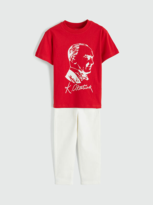 LCW Kids Atatürk Baskılı Erkek Çocuk Tişört ve Pantolon