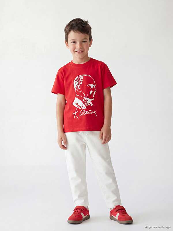 LCW Kids Atatürk Baskılı Erkek Çocuk Tişört ve Pantolon