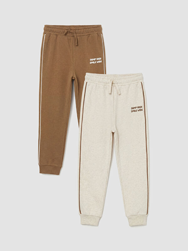 LCW Kids Two-piece printed jogger set for boys.