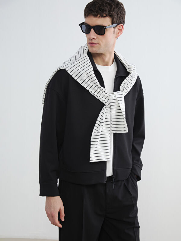LCW Vision Dik Yaka Erkek Fermuarlı Sweatshirt