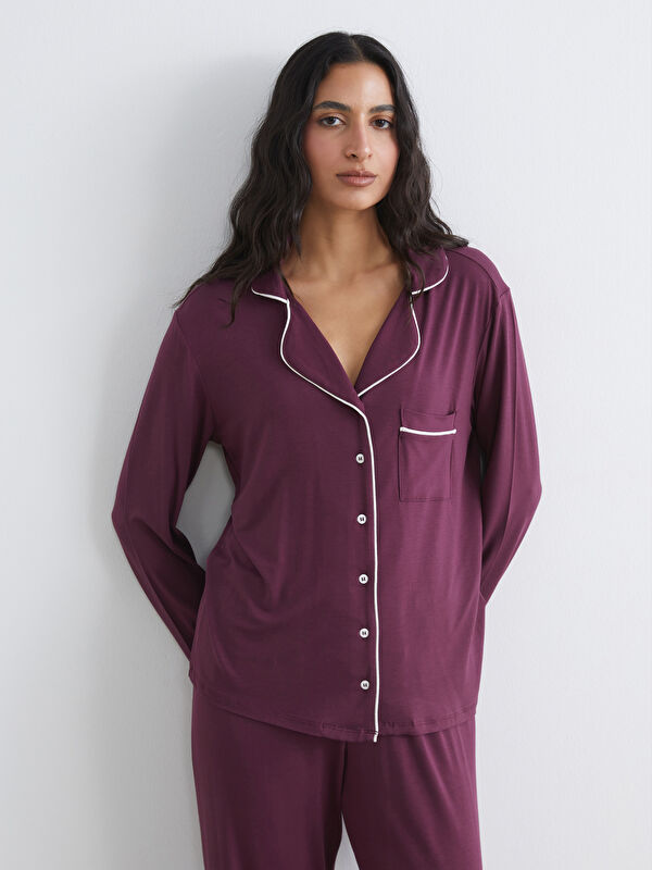 LCW DREAM Gömlek Yaka Kadın Pijama Takım