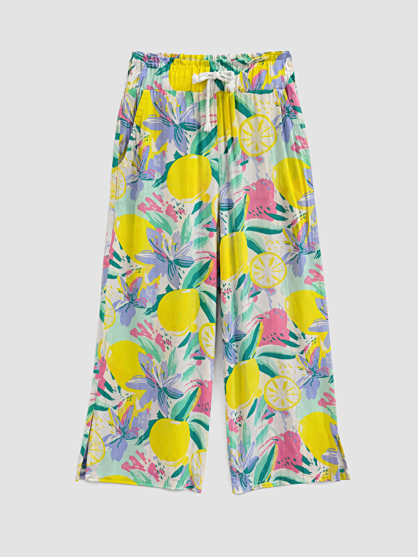 LCW Kids Elastic Waist Printed Girls' Capri