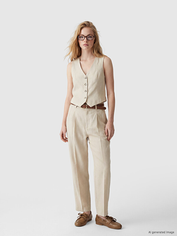 XSIDE Woman Beige Trousers