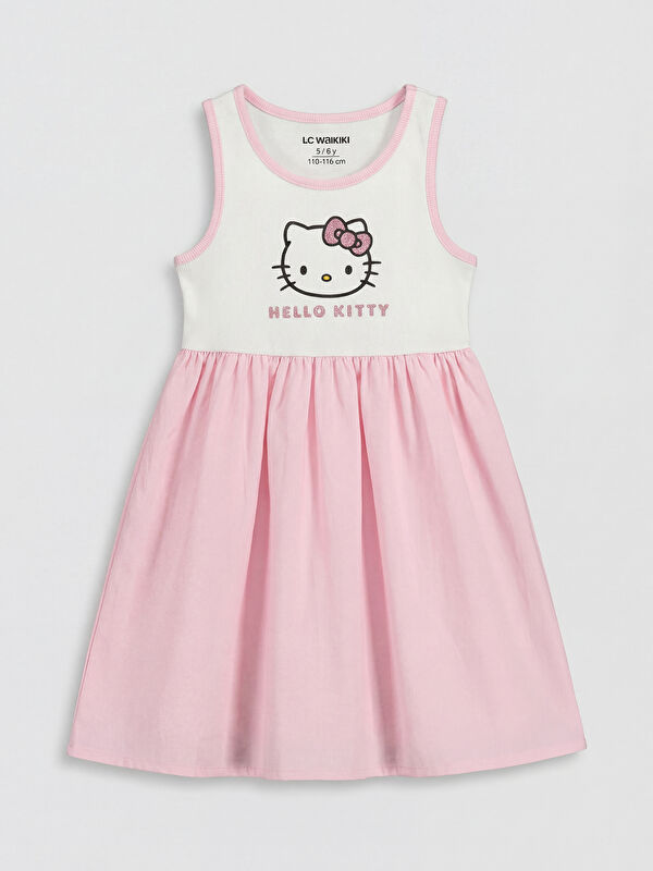 LCW Kids Crew Neck Hello Kitty Printed Girls' Dress