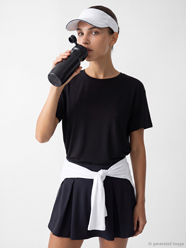 KOOR SPORT Femër E Zeze T-shirt sportiv