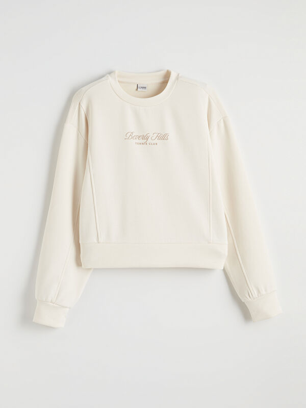 LCW Kids Baskılı Kız Çocuk Soft Touch Sweatshirt