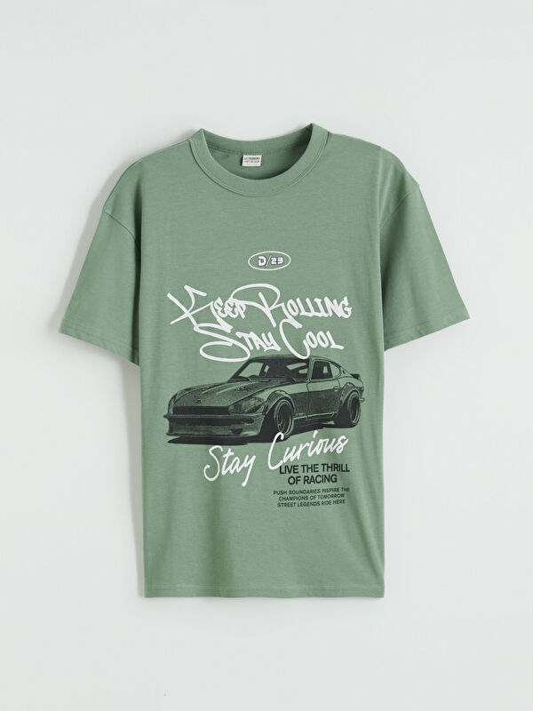 LCW Kids Crew Neck Car Printed Boys' T-Shirt
