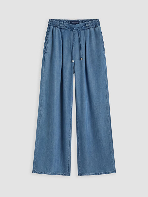 LCW Jeans Beli Lastikli Wideleg Fit Kadın Jean Pantolon