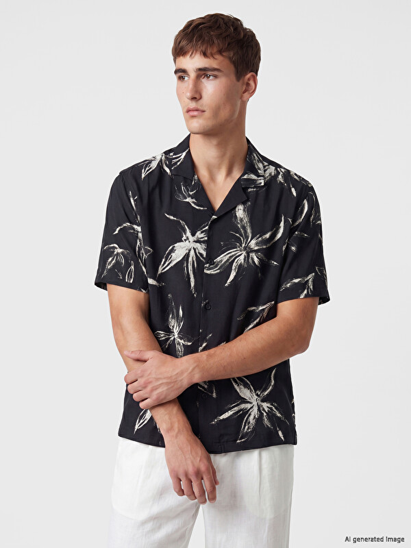 LCW Vision Regular Fit Patterned Viscose Men's Shirt