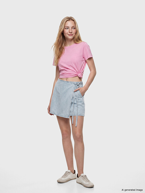 LCW Jeans Standart Fit Jean Şort Etek