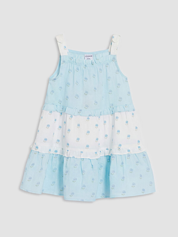 LCW Kids Rochie din muselină cu model floral și guler pătrat pentru fete