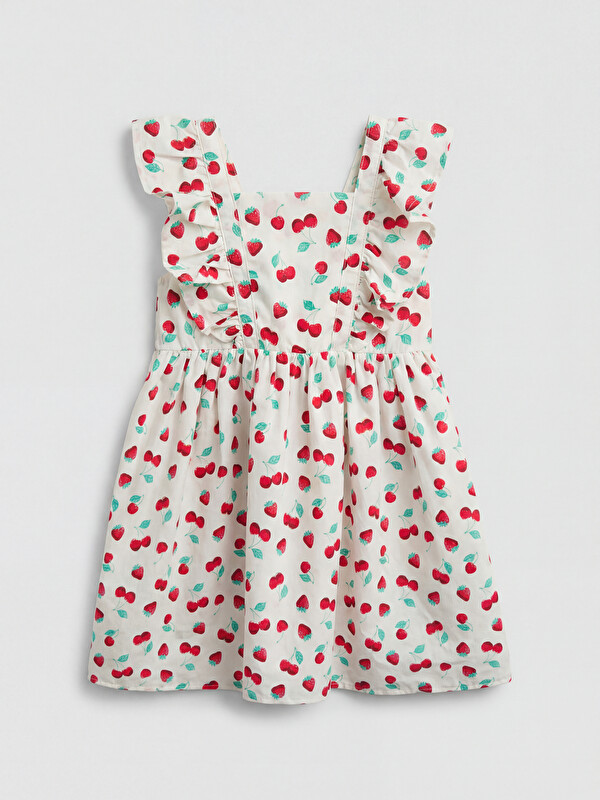 LCW Kids Square Neck Ruffled Strappy Girls' Dress