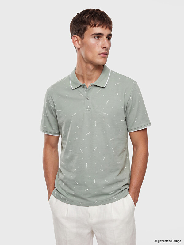 LCW Vision Polo Yaka Desenli Pike Erkek Tişört