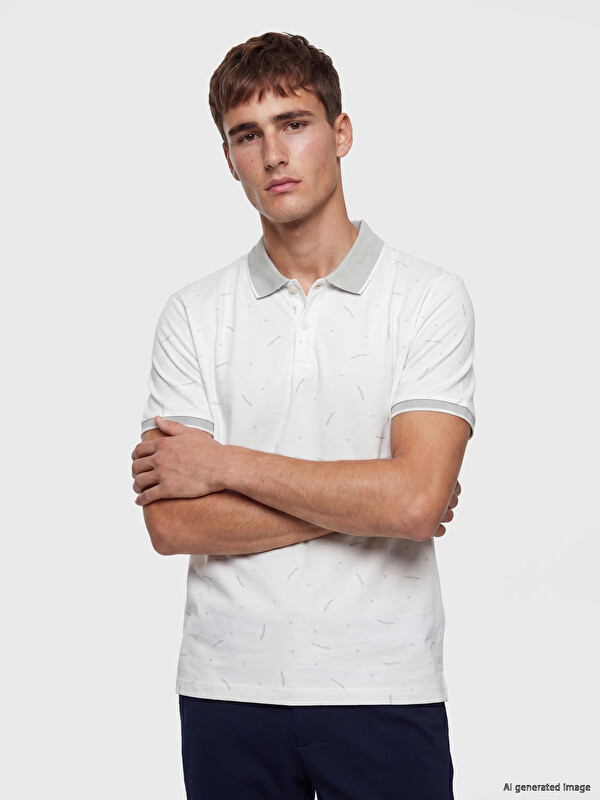 LCW Vision Polo Yaka Desenli Pike Erkek Tişört