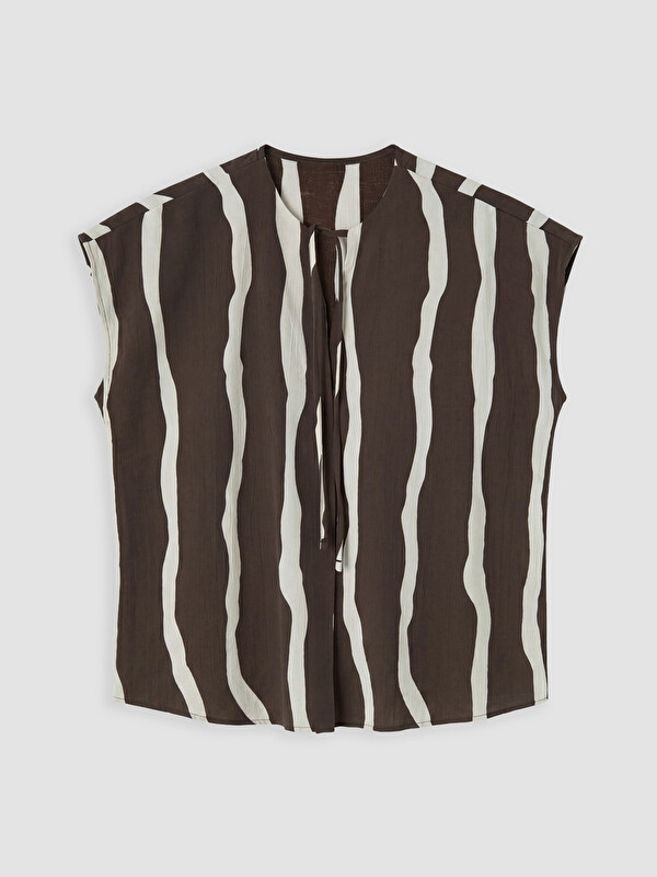 LCWAIKIKI Classic Tie Neck Striped Blouse