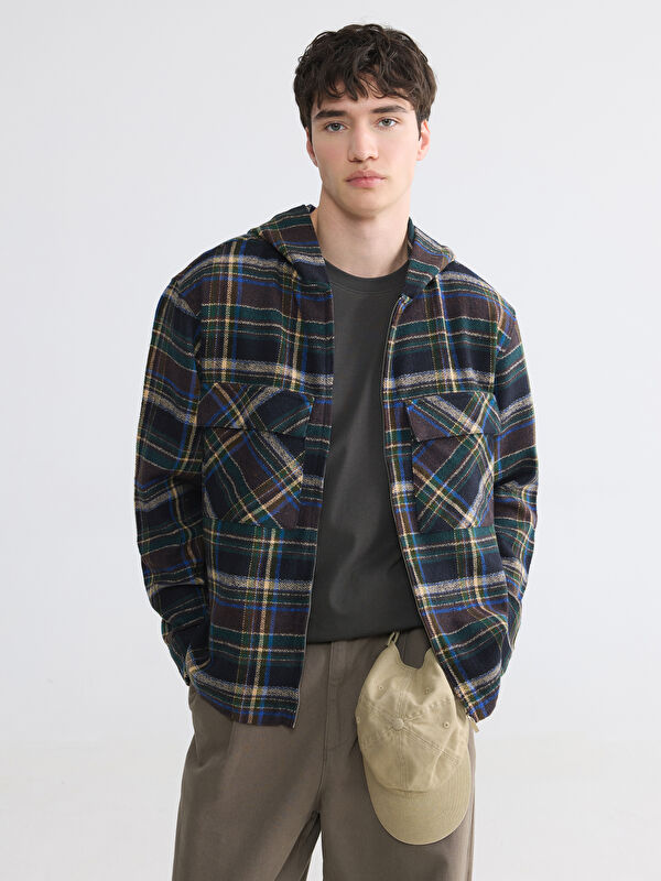 XSIDE Loose Fit Ekose Erkek Oduncu Gömlek Ceket