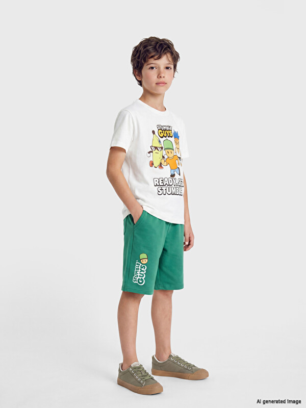 LCW Kids Erkek Çocuk Stumble Guys Baskılı Şort