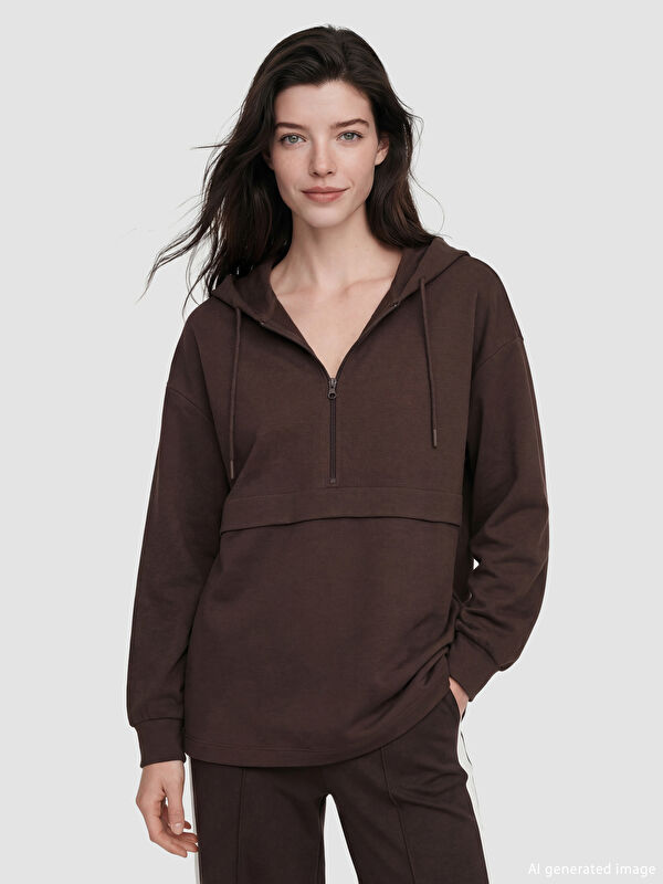 LCW Comfort Kapüşonlu Soft Touch Kadın Sweatshirt